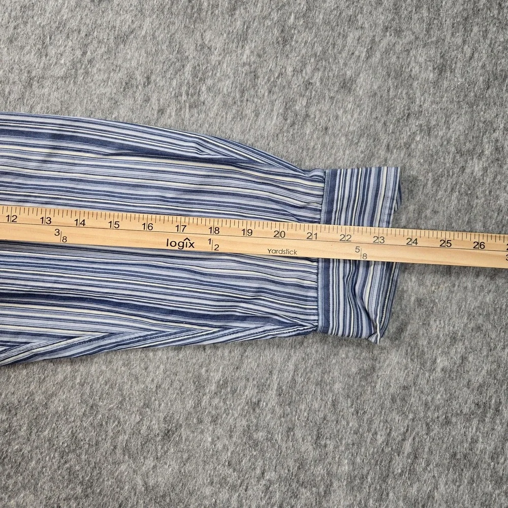 Polo Ralph Lauren Jerome Shirt Mens XL Blue Striped‎ Cotton Button Front Casual